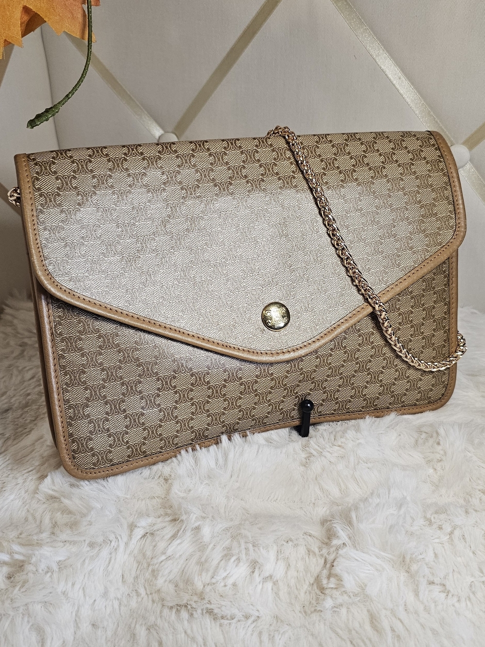 Vintage Celine Macadam Envelope Clutch